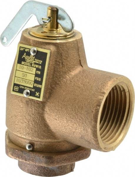 Conbraco - 3/4" Inlet, 1" Outlet, ASME Safety Relief Valve - 50 Max psi, Bronze, 1,035,000 BTUs - Caliber Tooling