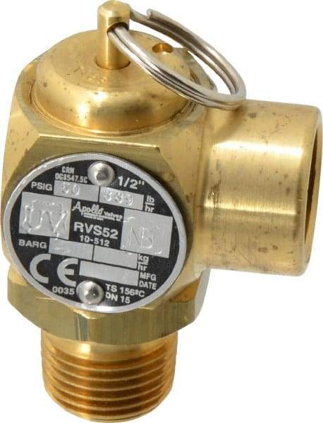 Conbraco - 1/2" Inlet, 1/2" Outlet, ASME Safety Relief Valve - 50 Max psi, Bronze, 365,000 BTUs - Caliber Tooling