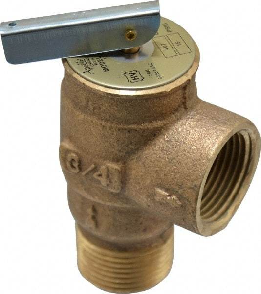 Conbraco - 3/4" Inlet, 3/4" Outlet, ASME Low Pressure Steam Heating Relief Valve - 15 Max psi, Bronze, 407 Lb per Hour - Caliber Tooling