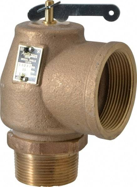 Conbraco - 1-1/2" Inlet, 2" Outlet, ASME Low Pressure Steam Heating Relief Valve - 15 Max psi, Bronze, 1,900 Lb per Hour - Caliber Tooling