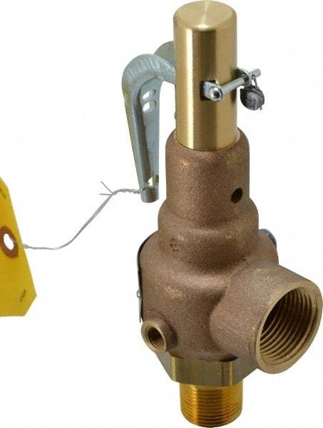 Conbraco - 3/4" Inlet, 1" Outlet, High Pressure Safety Relief Valve - 150 Max psi, Bronze, 1,653 Lb per Hour - Caliber Tooling