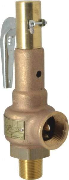 Conbraco - 1" Inlet, 1-1/4" Outlet, High Pressure Safety Relief Valve - 125 Max psi, Bronze, 2,189 Lb per Hour - Caliber Tooling