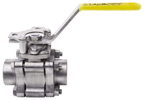 Apollo - 2" Pipe, Full Port, Stainless Steel Standard Ball Valve - 3 Piece, Inline - One Way Flow, FNPT x FNPT Ends, Lever Handle, 1,000 WOG, 150 WSP - Caliber Tooling