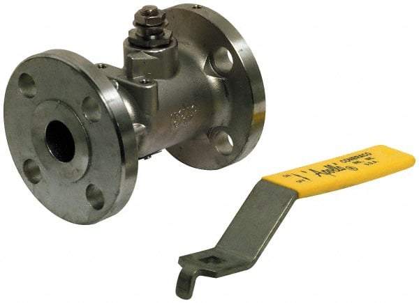 Apollo - 8" Pipe, Full Port, Carbon Steel Standard Ball Valve - Inline - One Way Flow, Flanged x Flanged Ends, Lever with Gear Operator Handle, 285 WOG, 150 WSP - Caliber Tooling