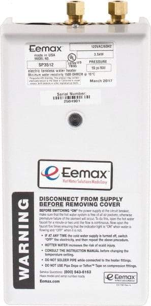 Eemax - 120 Volt Electric Water Heater - 3.5 KW, 29 Amp, 10 Wire Gauge - Caliber Tooling