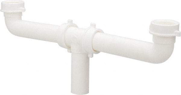 Federal Process - 1-1/2 Outside Diameter, Two Sink Traps with Center Outlet - 16 Inch Long, White, Polypropylene - Caliber Tooling