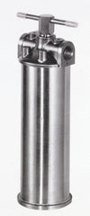 Pentair - 2 Inch Pipe, FNPT End Connections, 9-3/4 Inch Long Cartridge, 19-1/4 Inch Long, Cartridge Filter Housing - 4 Cartridges, 28 Max GPM Flow Rate, 125 psi Max Working Pressure, 304 Grade - Caliber Tooling