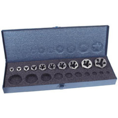 ‎20 Pc. 1/4-20 to 1-12 NC & NF Thread Hex Rethreading Die Set Series/List #7200 - Exact Industrial Supply