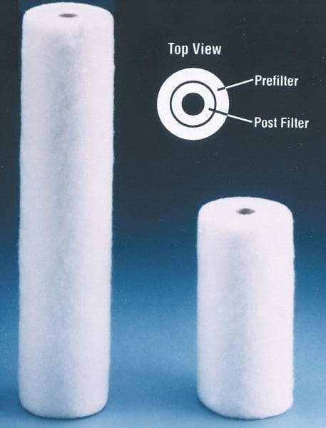 Value Collection - 4-5/16" OD, 1µ, Polypropylene Melt Blown-Thermal Bonded Cartridge Filter - 20" Long, Reduces Sediments - Caliber Tooling