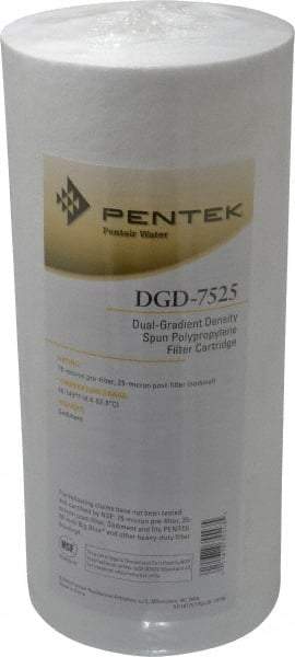 Pentair - 4-1/2" OD, 75/25µ, Polypropylene Dual Gradient Cartridge Filter - 9-3/4" Long, Reduces Sediments - Caliber Tooling