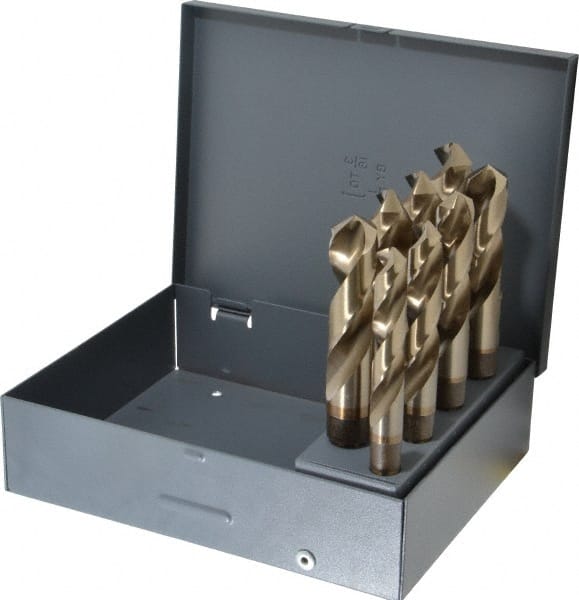 Chicago-Latrobe - 9/16 to 1", 118° Point, Gold Finish, Cobalt Reduced Shank Drill Bit Set - Caliber Tooling