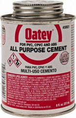 Oatey - 8 oz All-Purpose Medium Bodied Cement - Clear, Use with ABS, PVC & CPVC up to 6" Diam - Caliber Tooling