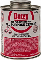 Oatey - 16 oz All-Purpose Medium Bodied Cement - Clear, Use with ABS, PVC & CPVC up to 6" Diam - Caliber Tooling