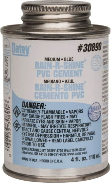 Oatey - 4 oz Medium Bodied Cement - Blue, Use with PVC up to 6" Diam - Caliber Tooling