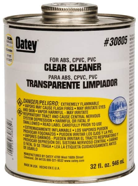 Oatey - 32 oz All-Purpose Cleaner - Clear, Use with ABS, PVC & CPVC For All Diameters - Caliber Tooling