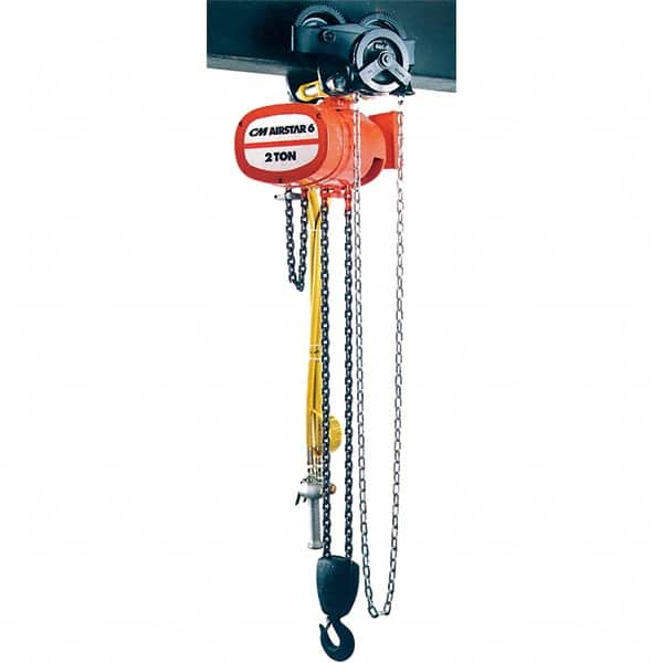 CM - 6,000 Lb Load Limit, 10' Max Height Air Chain Hoist - Caliber Tooling