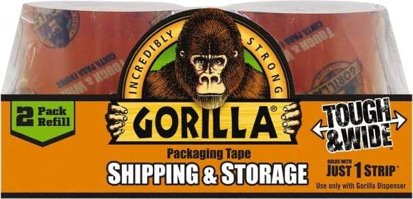 Gorilla Tape - 2-7/8" x 30 Yd Clear Acrylic Adhesive Packaging Tape - BOPP Film Backing, 3.4 mil Thick, 44 Lb Tensile Strength - Caliber Tooling