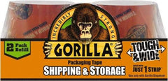 Gorilla Tape - 2-7/8" x 30 Yd Clear Acrylic Adhesive Packaging Tape - BOPP Film Backing, 3.4 mil Thick, 44 Lb Tensile Strength - Caliber Tooling