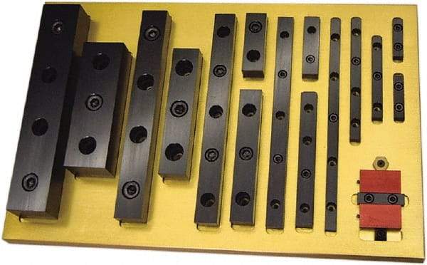 Mitee-Bite - 150mm Long x 24mm Wide x 18mm High, 4 Hole Locating & Positioning Rails - M10, Low Carbon Steel - Caliber Tooling