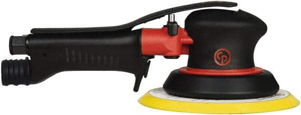 Chicago Pneumatic - 12,000 OPM, 16 CFM Air Consumption, 90 psi Air Pressure, Palm Air Orbital Sander - Round Pad, Hook & Loop Backing, 1/4" Inlet - Caliber Tooling