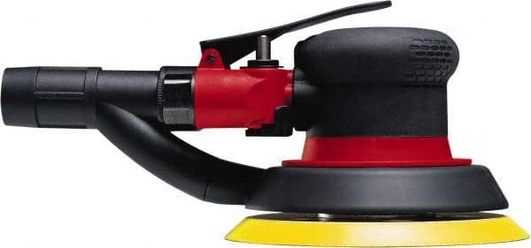 Chicago Pneumatic - 12,000 OPM, 19 CFM Air Consumption, 90 psi Air Pressure, Palm Air Orbital Sander - Round Pad, Hook & Loop Backing, 1/4" Inlet - Caliber Tooling