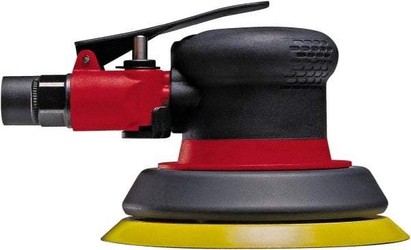 Chicago Pneumatic - 12,000 OPM, 19 CFM Air Consumption, 90 psi Air Pressure, Palm Air Orbital Sander - Round Pad, Hook & Loop Backing, 1/4" Inlet - Caliber Tooling