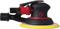 Chicago Pneumatic - 12,000 OPM, 16 CFM Air Consumption, 90 psi Air Pressure, Palm Air Orbital Sander - Round Pad, Hook & Loop Backing, 1/4" Inlet - Caliber Tooling