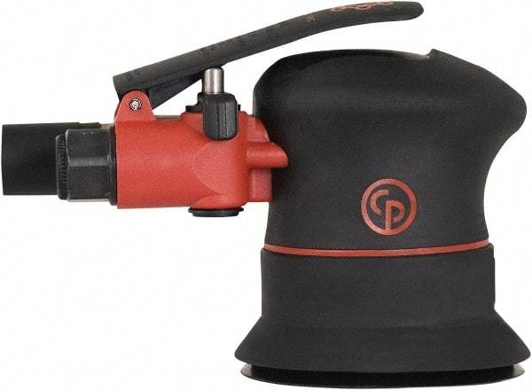 Chicago Pneumatic - 12,000 OPM, 16 CFM Air Consumption, 90 psi Air Pressure, Palm Air Orbital Sander - Round Pad, Hook & Loop Backing, 1/4" Inlet - Caliber Tooling