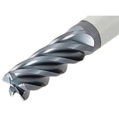 Iscar - 3/4", 5 Flute, Single End, Solid Carbide, 0.12" Corner Radius End Mill - 5" OAL, 38° Helix, Right Hand Flute, 1.87" LOC, Right Hand Cut - Caliber Tooling