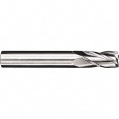 SGS - 10mm, 22mm LOC, 10mm Shank Diam, 72mm OAL, 4 Flute, Solid Carbide Square End Mill - Single End, TiCN Finish, Spiral Flute, 30° Helix, Centercutting, Right Hand Cut, Right Hand Flute, Series 54M - Caliber Tooling