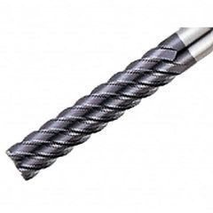 Iscar - 16mm, 66mm LOC, 16mm Shank Diam, 130mm OAL, 6 Flute, Solid Carbide Square End Mill - Single End, TiAlN Finish, Spiral Flute, 45° Helix, Right Hand Cut, Right Hand Flute - Caliber Tooling