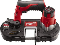 Milwaukee Tool - 12 Volt, 27-1/2" Blade, 280 SFPM Cordless Portable Bandsaw - 1-5/8" (Round) & 1-5/8 x 1-5/8" (Rectangle) Cutting Capacity, Battery Not Included - Caliber Tooling