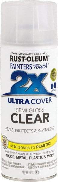 Rust-Oleum - Clear, Semi Gloss, Enamel Spray Paint - 8 Sq Ft per Can, 12 oz Container, Use on Multipurpose - Caliber Tooling