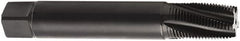 Seco - 1/16-27 NPT 60° 3 Flute 2B Modified Bottoming Spiral Flute Tap - Cobalt, TiN Finish, 80mm OAL, Right Hand Flute, Right Hand Thread, H6 - Caliber Tooling