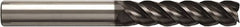 Seco - 25mm, 80mm LOC, 25mm Shank Diam, 150mm OAL, 4 Flute, Solid Carbide Square End Mill - Single End, NXT Finish, Helical Flute, Centercutting, Right Hand Cut, Right Hand Flute, Series JS514 - Caliber Tooling