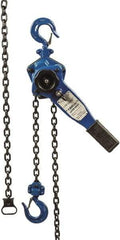 Value Collection - 1,500 Lb Lifting Capacity, 5' Lift Height, Lever Hoist - Made from Chain, 33 Lb Avg Pull to Lift Rated Load, 1 Chain - Caliber Tooling