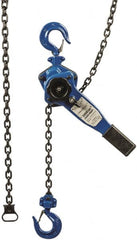 Value Collection - 2,000 Lb Lifting Capacity, 10' Lift Height, Lever Hoist - Made from Chain, 46 Lb Avg Pull to Lift Rated Load, 1 Chain - Caliber Tooling