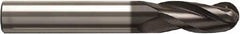 Seco - 20mm Diam, 40mm LOC, 3 Flute Solid Carbide Ball End Mill - NXT Finish, Single End, 125mm OAL, 20mm Shank Diam, Spiral Flute - Caliber Tooling