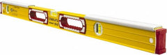 Stabila - 36" Long 3 Vial Spirit Level - Aluminum, Yellow, 2 Plumb & 1 Level Vials - Caliber Tooling