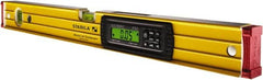 Stabila - Magnetic 24" Long 3 Vial Box Beam Level - Aluminum, Yellow, 1 Plumb & 1 Level Vial - Caliber Tooling