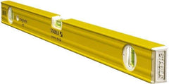 Stabila - 24" Long 3 Vial Box Beam Level - Aluminum, Yellow, 2 Plumb & 1 Level Vials - Caliber Tooling