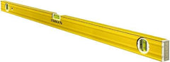 Stabila - 48" Long 3 Vial Box Beam Level - Aluminum, Yellow, 2 Plumb & 1 Level Vials - Caliber Tooling