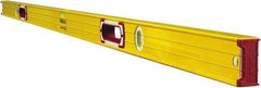 Stabila - 72" Long 3 Vial Box Beam Level - Aluminum, Yellow, 2 Plumb & 1 Level Vials - Caliber Tooling