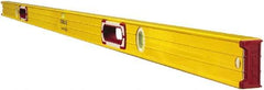 Stabila - 59" Long 3 Vial Box Beam Level - Aluminum, Yellow, 2 Plumb & 1 Level Vials - Caliber Tooling