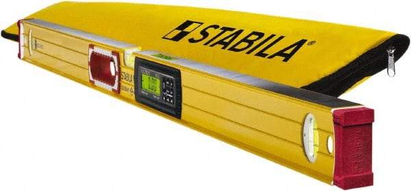 Stabila - 48" Long 3 Vial Box Beam Level - Aluminum, Yellow, 2 Plumb & 1 Level Vials - Caliber Tooling