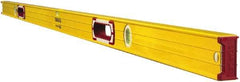 Stabila - 78" Long 3 Vial Box Beam Level - Aluminum, Yellow, 2 Plumb & 1 Level Vials - Caliber Tooling