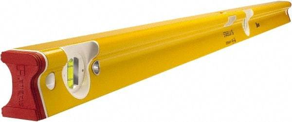 Stabila - 48" Long 3 Vial R-Beam Level - Aluminum, Yellow, 2 Plumb & 1 Level Vials - Caliber Tooling