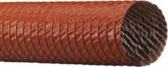 Flexaust - 2-1/2" ID, 24 Hg Vac Rating, 30 psi, Fiberglass Vacuum & Duct Hose - 25' Long, Red, 1.8" Bend Radius, -65 to 550°F - Caliber Tooling