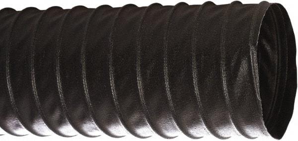 Flexaust - 2-1/2" ID, 29 Hg Vac Rating, 30 psi, Polyester Vacuum & Duct Hose - 25' Long, Black, 2" Bend Radius, -40 to 250°F - Caliber Tooling