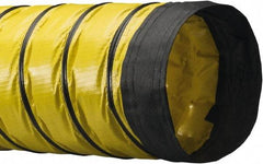 Flexaust - 18" ID, 0.6 Hg Vac Rating, 1.1 psi, Polyester Vacuum & Duct Hose - 25' Long, YellowithBlack, 11" Bend Radius, -20 to 180°F - Caliber Tooling